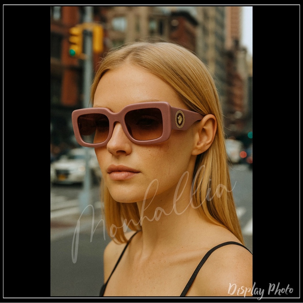 NEW BLUSH LAVENDAR SQUARE STATEMENT OVERSIZED SUNGLASSES - Picture 3 of 5